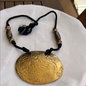 Gold Dragon Pendant Necklace Big and Fierce!